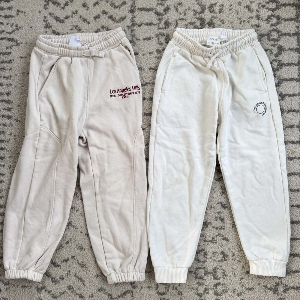 Zara Cream Sweatpants Joggers Sz 4/5